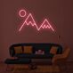 Berge mit Sonne LED-Neonschild für Wohnzimmer Büro