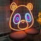 Panda Gesicht LED-Neonschild für Kinderzimmer oder Café