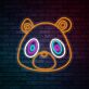 Panda Gesicht LED-Neonschild für Kinderzimmer oder Café