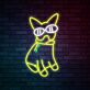 Hund mit Sonnenbrille LED-Neonschild für Wohnzimmer oder Bar