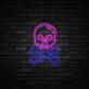 Totenkopf mit gekreuzten Knochen LED-Neonschild für Bar Club