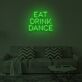 EAT DRINK DANCE LED-Neonschild für Bar und Wohnzimmer