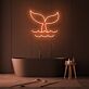 Walflosse über Wasser LED-Neonschild Badezimmer