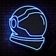 Astronaut mit Rakete und Sternschnuppe LED-Neonschild Kinderzimmer Dekoration