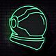 Astronaut mit Rakete und Sternschnuppe LED-Neonschild Kinderzimmer Dekoration