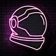 Astronaut mit Rakete und Sternschnuppe LED-Neonschild Kinderzimmer Dekoration