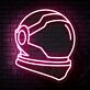 Astronaut mit Rakete und Sternschnuppe LED-Neonschild Kinderzimmer Dekoration