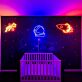 Astronaut mit Rakete und Sternschnuppe LED-Neonschild Kinderzimmer Dekoration