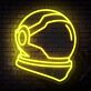 Astronaut mit Rakete und Sternschnuppe LED-Neonschild Kinderzimmer Dekoration