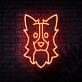 Hundekopf LED-Neonschild Wohnzimmer Haustierladen