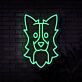 Hundekopf LED-Neonschild Wohnzimmer Haustierladen