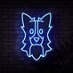 Hundekopf LED-Neonschild Wohnzimmer Haustierladen