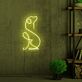 Sitzender Hund in Linienkunst als LED-Neonschild