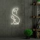 Sitzender Hund in Linienkunst als LED-Neonschild