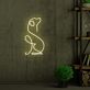 Sitzender Hund in Linienkunst als LED-Neonschild