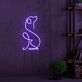 Sitzender Hund in Linienkunst als LED-Neonschild