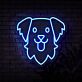 Hundekopf LED-Neonschild Wohnzimmer Haustierladen