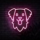 Hundekopf LED-Neonschild Wohnzimmer Haustierladen