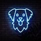 Hundekopf LED-Neonschild Wohnzimmer Haustierladen