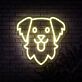 Hundekopf LED-Neonschild Wohnzimmer Haustierladen