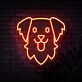 Hundekopf LED-Neonschild Wohnzimmer Haustierladen