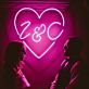 Z & C LED-Neonschild für Hochzeit Party