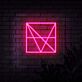 Geometrisches Quadrat Muster LED-Neonschild Wohnzimmer Büro