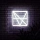 Geometrisches Quadrat Muster LED-Neonschild Wohnzimmer Büro