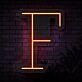 Buchstabe F LED Neonschild für Wohnzimmer und Bar