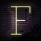Buchstabe F LED Neonschild für Wohnzimmer und Bar