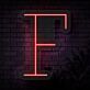 Buchstabe F LED Neonschild für Wohnzimmer und Bar