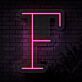 Buchstabe F LED Neonschild für Wohnzimmer und Bar