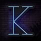 Buchstabe K LED Neonschild für Wohnzimmer und Büro