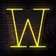 Buchstabe W LED Neonschild für Wohnzimmer und Bar