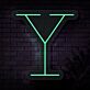 Buchstabe Y LED-Neonschild mit Serifen