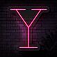 Buchstabe Y LED-Neonschild mit Serifen