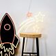 Rakete und Sterne LED-Neonschild für Kinderzimmer Wohnzimmer