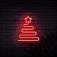 Weihnachtsbaum mit Stern LED-Neonschild Wohnzimmer Weihnachtsdeko