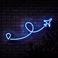 Flugzeug mit Flugroute LED-Neonschild für Wohnzimmer Reisebüro
