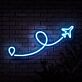 Flugzeug mit Flugroute LED-Neonschild für Wohnzimmer Reisebüro