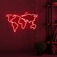 Weltkarte LED-Neonschild Wohnzimmer Büro