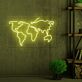 Weltkarte LED-Neonschild Wohnzimmer Büro