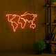 Weltkarte LED-Neonschild Wohnzimmer Büro