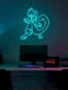Mewtu aus Pokémon als LED-Neonschild