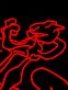 Mewtu aus Pokémon als LED-Neonschild
