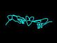 zwei Hände mit Herz LED-Neonschild Wohnzimmer Lounge