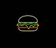 Hamburger LED-Neonschild für Restaurant und Imbiss
