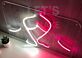 Zwei abstrakte Gesichter LED-Neonschild für Wohnzimmer und Atelier