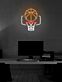 Basketballkorb mit Ball LED-Neonschild für Wohnzimmer Sportbar