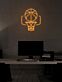 Basketballkorb mit Ball LED-Neonschild für Wohnzimmer Sportbar